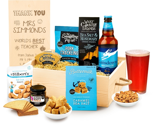 Gifts For Teacher's Personalised Man Favourites Gift Box With Real Ale